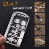 1pc Multifunctional Fishing Tool; 22-in-1 Outdoor Camping Survival Card